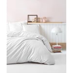 Cotton Box Elegant Stripe Saten Çift Kişilik Nevresim Takımı Beyaz
