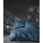 Cotton Box Elegant Stripe Saten Çift Kişilik Nevresim Takımı Mavi