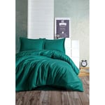Cotton Box Elegant Stripe Saten Çift Kişilik Nevresim Takımı Petrol