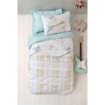 Cotton Box Genç Odası Tek Kişilik Lastikli Çarşaflı Nevresim Takımı Riff Mint
