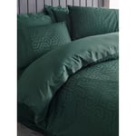 Cotton Box Jakarlı Saten Çift Kişilik Nevresim Takımı Hexa Yeşil
