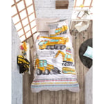 Cotton Box Junior Tek Kişilik Lastikli Çarşaflı Nevresim Takımı Track Turkuaz