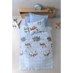 Cotton Box Junior Tek Kişilik Lastikli Çarşaflı Complete Set Jetty İndigo