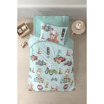 Cotton Box Junior Tek Kişilik Nevresim Takımı Vroom Mint