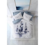 Cotton Box Maritime Çift Kişilik Nevresim Takımı Skipper Indigo