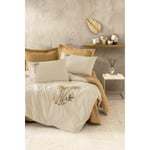 Cotton Box Nakışlı Ranforce Çift Kişilik Nevresim Takımı Palmira Hardal