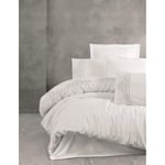 Cotton Box Nakışlı Saten Çift Kişilik Nevresim Takımı Genny Beyaz