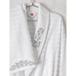 Cotton Box Seta Aile Bornoz Seti Genny Beyaz-antrasit