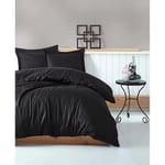 Cotton Box Stripe Saten Çift Kişilik Nevresim Takımı - Siyah