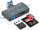 Coverzone Alüminyum OTG USB C Kart Okuyucu | iPhone Lightning ve iPad ile uyumlu, Type-C girişli SD TF Multi Card Reader, SYD-A1C