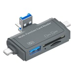 Coverzone Alüminyum OTG USB C Kart Okuyucu | iPhone Lightning ve iPad ile uyumlu, Type-C girişli SD TF Multi Card Reader, SYD-A1C