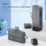 Coverzone Alüminyum OTG USB C Kart Okuyucu | iPhone Lightning ve iPad ile uyumlu, Type-C girişli SD TF Multi Card Reader, SYD-A1C