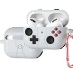 Coverzone Apple AirPods 4 ile uyumlu 4.Nesil Kılıf Kılıf Retro Görünümlü Kancalı Nint-endo Yumuşak Soft Dokunuş AirPods 4. Nesil Kulaklık Kılıf (Gri, AirPods 4. Nesil)