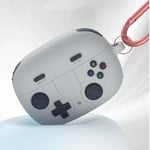 Coverzone Apple AirPods 4 ile uyumlu 4.Nesil Kılıf Kılıf Retro Görünümlü Kancalı Nint-endo Yumuşak Soft Dokunuş AirPods 4. Nesil Kulaklık Kılıf (Gri, AirPods 4. Nesil)