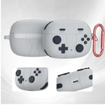 Coverzone Apple AirPods 4 ile uyumlu 4.Nesil Kılıf Kılıf Retro Görünümlü Kancalı Nint-endo Yumuşak Soft Dokunuş AirPods 4. Nesil Kulaklık Kılıf (Gri, AirPods 4. Nesil)