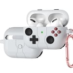 Coverzone Apple AirPods 4 ile uyumlu 4.Nesil Kılıf Kılıf Retro Görünümlü Kancalı Nint-endo Yumuşak Soft Dokunuş AirPods 4. Nesil Kulaklık Kılıf (Gri, AirPods 4. Nesil)