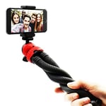 Coverzone Esnek Youtuber Yayıncılar ve Sosya Medya için İdeal 30cm Ahtapot 360 Derece Taşınabilir Ayakları Bükülebilir Selfie Telefon Tutuculu 3 Ayaklı Kampda Tatilde Gezilerde Tripod Çok Hafif 320gr