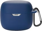 Coverzone JBL Tune Flex 2 ile Uyumlu Kulaklık Kılıfı Kancalı Kılıf Darbeye Dayanıklı Silikon Yumuşak Koruyucu Toz ve Kirden Koruyan JBL Tune Flex2 ile Uyumlu Koruyucu Kapak Siyah
