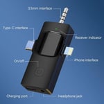 Coverzone Kablosuz İkili Yaka Mikrofonu iPhone ile Uyumlu 3.5mm Aux iPhone Type-C PC Tablet Video Kayıt Röportaj Canlı Yayın Vlog Kablosuz Mikrofon USB C ve Amfi ve Bilgisayar Uyumlu ZR564
