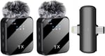 Coverzone Kablosuz Yaka Mikrofonu Çiftli Mikrofon iPhone 15 16 17 ile Uyumlu TYPE-C/Lightning Portlu Telefon PC Tablet Video Kayıt Röportaj Canlı Yayın Vlog Kab - Seçenekler: Typce, Type C - Lightning
