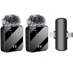 Coverzone Kablosuz Yaka Mikrofonu Çiftli Mikrofon iPhone 15 16 17 ile Uyumlu TYPE-C/Lightning Portlu Telefon PC Tablet Video Kayıt Röportaj Canlı Yayın Vlog Kab - Seçenekler: Typce, Type C - Lightning