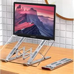 Coverzone Katlanabilir Alüminyum Laptop Standı – 13 Kademeli Yükseklik Ayarlı, Telefon Tutuculu, Taşınabilir, Ergonomik, Isı Dağıtıcı, Kaymaz Silikon Destekli Notebook Sehpası