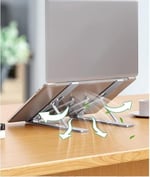 Coverzone Katlanabilir Alüminyum Laptop Standı – 13 Kademeli Yükseklik Ayarlı, Telefon Tutuculu, Taşınabilir, Ergonomik, Isı Dağıtıcı, Kaymaz Silikon Destekli Notebook Sehpası