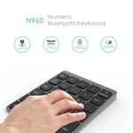 Coverzone Macbook Notebook Uyumlu Bluetooth Kablosuz Numerik Klavye Tuş Takımı Mini Numpad Ultra İnce Kablosuz Şarjlı 28 Tuşlu Mini Rakam Klavyesi Keypad N960 (Titanium)
