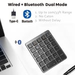 Coverzone Macbook Notebook Uyumlu Bluetooth Kablosuz Numerik Klavye Tuş Takımı Mini Numpad Ultra İnce Kablosuz Şarjlı 28 Tuşlu Mini Rakam Klavyesi Keypad N960 (Titanium)