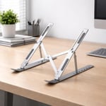 Coverzone Notebook Standı 2in1 Katlanabilir Taşınabilir Folding Alüminyum Dizüstü Bilgisayar Standı Açısı Ayarlanabilir 7 Kademeli