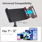Coverzone Tablet ve iPad ile Uyumlu Stant – 360° Döner, 90° Eğilebilir, 44cm Yükseklik Ayarlı, Alüminyum Alaşım, 12 inç'e Kadar Tablet Uyumlu, Eller Serbest Okuma Çalışma Tutucu J2 (12 inç'e kadar)