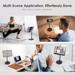 Coverzone Tablet ve iPad ile Uyumlu Stant – 360° Döner, 90° Eğilebilir, 44cm Yükseklik Ayarlı, Alüminyum Alaşım, 12 inç'e Kadar Tablet Uyumlu, Eller Serbest Okuma Çalışma Tutucu J2 (12 inç'e kadar)