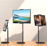 Coverzone Tablet ve iPad ile Uyumlu Stant – 360° Döner, 90° Eğilebilir, 44cm Yükseklik Ayarlı, Alüminyum Alaşım, 12 inç'e Kadar Tablet Uyumlu, Eller Serbest Okuma Çalışma Tutucu J2 (12 inç'e kadar)