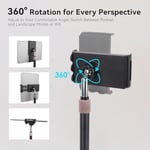 Coverzone Tablet ve iPad ile Uyumlu Stant – 360° Döner, 90° Eğilebilir, 44cm Yükseklik Ayarlı, Alüminyum Alaşım, 12 inç'e Kadar Tablet Uyumlu, Eller Serbest Okuma Çalışma Tutucu J2 (12 inç'e kadar)