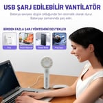 Coverzone Taşınabilir Mini USB Şarj Edilebilir El Vantilatörü, Cep Telefonu Tutucu, 3 Ayarlanabilir Hız, Hafif Tasarım, Düşük Gürültü ve İç ve Dış Mekan Kullanımına Uygun Kolay Taşınabilirlik Fs-22