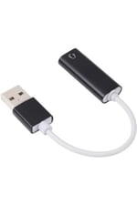 Coverzone USB den Mikrofonlu Kulaklık Çevirici (USB To 3.5 mm Jack) Playstation Uyumlu Bilgisayar Ses Kartı Kablosu 3.5 mm Jack (Dişi) Girişli Ses Adaptörü 7.1 Dönüştürücü PS3 PS4 PS5 Uyumlu (Beyaz)