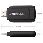 Coverzone Wireless Adaptör Wifi Ağ Kartı Masaüstü Bilgisayar Pc ile Uyumlu 2,4G 5G Destekler 1300Mbps Usb 3.0 Dual Band Usb Adapter 2,4Ghz-5,82Ghz AC1300