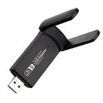 Coverzone Wireless Adaptör Wifi Ağ Kartı Masaüstü Bilgisayar Pc ile Uyumlu 2,4G 5G Destekler 1300Mbps Usb 3.0 Dual Band Usb Adapter 2,4Ghz-5,82Ghz AC1300