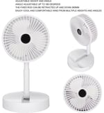Coverzone Yüksekliği Ayarlanabilir 31cm - 37 cm Taşınabilir Masaüstü Mini USB Fan Şarj Edilebilir Telefon Tutuculu 3 Kademeli Vantilatör Soğutucu Mini Fan (FS-21 - Beyaz)