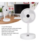 Coverzone Yüksekliği Ayarlanabilir 31cm - 37 cm Taşınabilir Masaüstü Mini USB Fan Şarj Edilebilir Telefon Tutuculu 3 Kademeli Vantilatör Soğutucu Mini Fan (FS-21 - Beyaz)