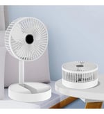 Coverzone Yüksekliği Ayarlanabilir 31cm - 37 cm Taşınabilir Masaüstü Mini USB Fan Şarj Edilebilir Telefon Tutuculu 3 Kademeli Vantilatör Soğutucu Mini Fan (FS-21 - Beyaz)
