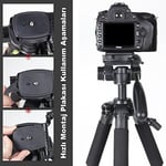 coverzone Zomei Q111 Kamera Tripodu Cep Telefonu Tutuculu + Uzaktan Kumanda, Alüminyum Alaşım Hafif Kamera Ayaklı Tripod 3 Yönlü Döner Başlık Hızlı Değiştirme Plakası ve Çanta 47 – 140 cm Siyah Renk