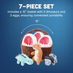 Cre8tive Minds Bebek Dinozorları Sepeti, Peluş Bebekler, Yumuşak Dinozor Bebek Seti, Her Yaş için 7 Parça Set, Çok Renkli (MTC-1017)