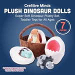 Cre8tive Minds Bebek Dinozorları Sepeti, Peluş Bebekler, Yumuşak Dinozor Bebek Seti, Her Yaş için 7 Parça Set, Çok Renkli (MTC-1017)