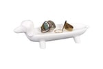 Creative CO-OP Ceramic Dog Dish, White