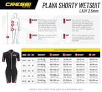 Cressi Playa Lady Shorty Wetsuit 2,5 mm Kısa Yüksek Streç Neopren Dalış Elbisesi 2,5 mm, Kadın
