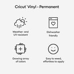 Cricut 2006840 Premium Kalıcı Vinil, Siyah, 12