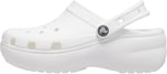 Crocs Kadın Classic Platform Clog W Terlik, White, 37-38 EU