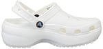 Crocs Kadın Classic Platform Clog W Terlik, White, 39-40 EU