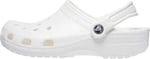 Crocs Unisex Men's and Women's Classic Sparkly Clog | Metallic and Glitter Shoes, White, 7 US